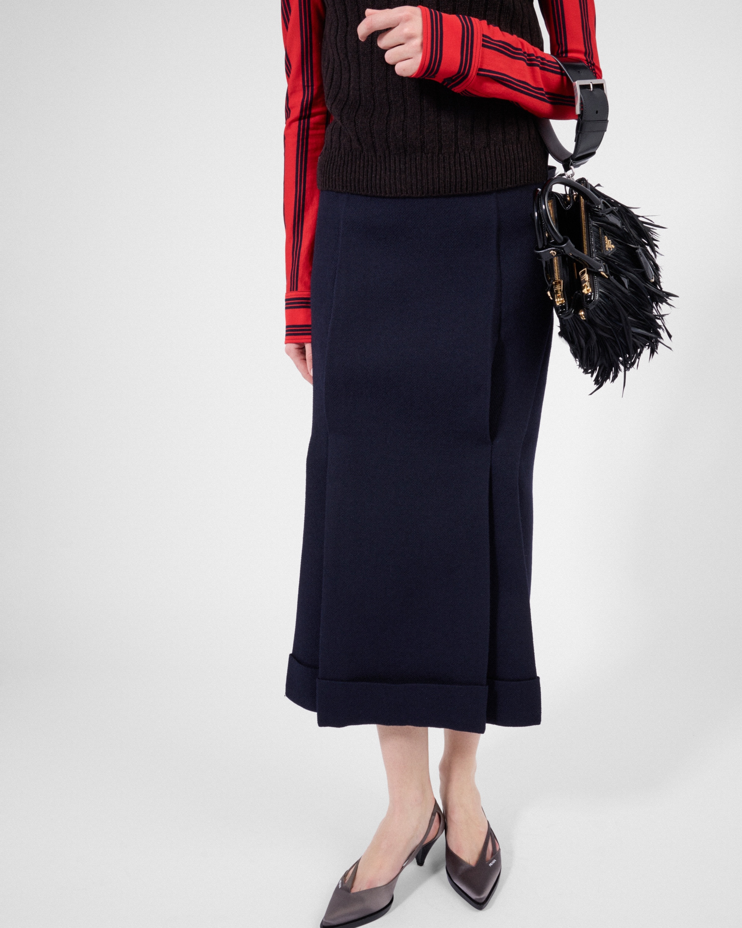 Wool and jacquard skirt - 4