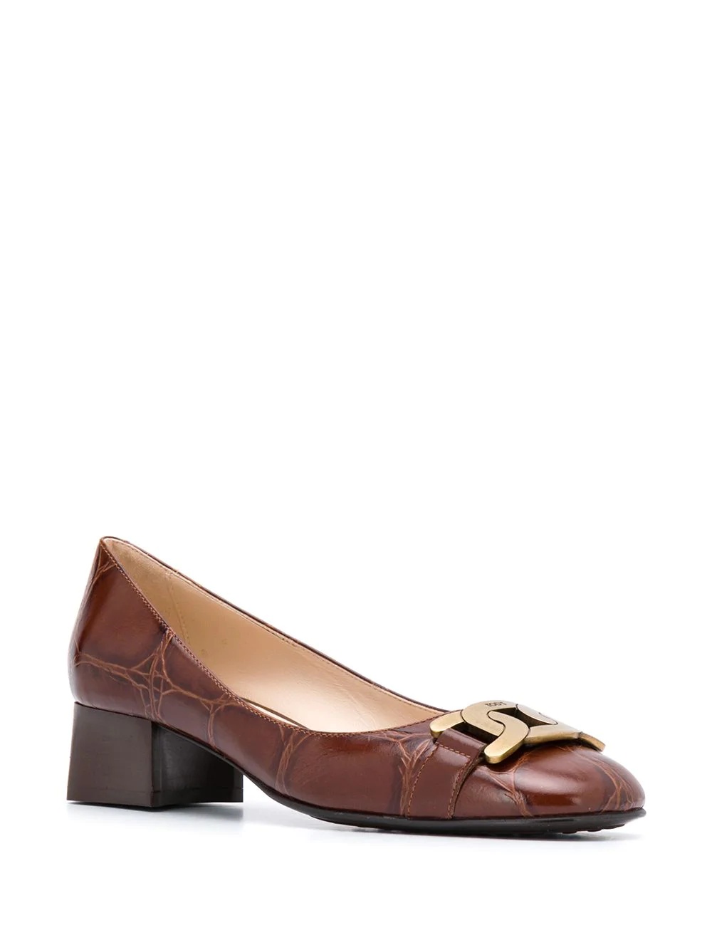 square toe leather pumps - 2