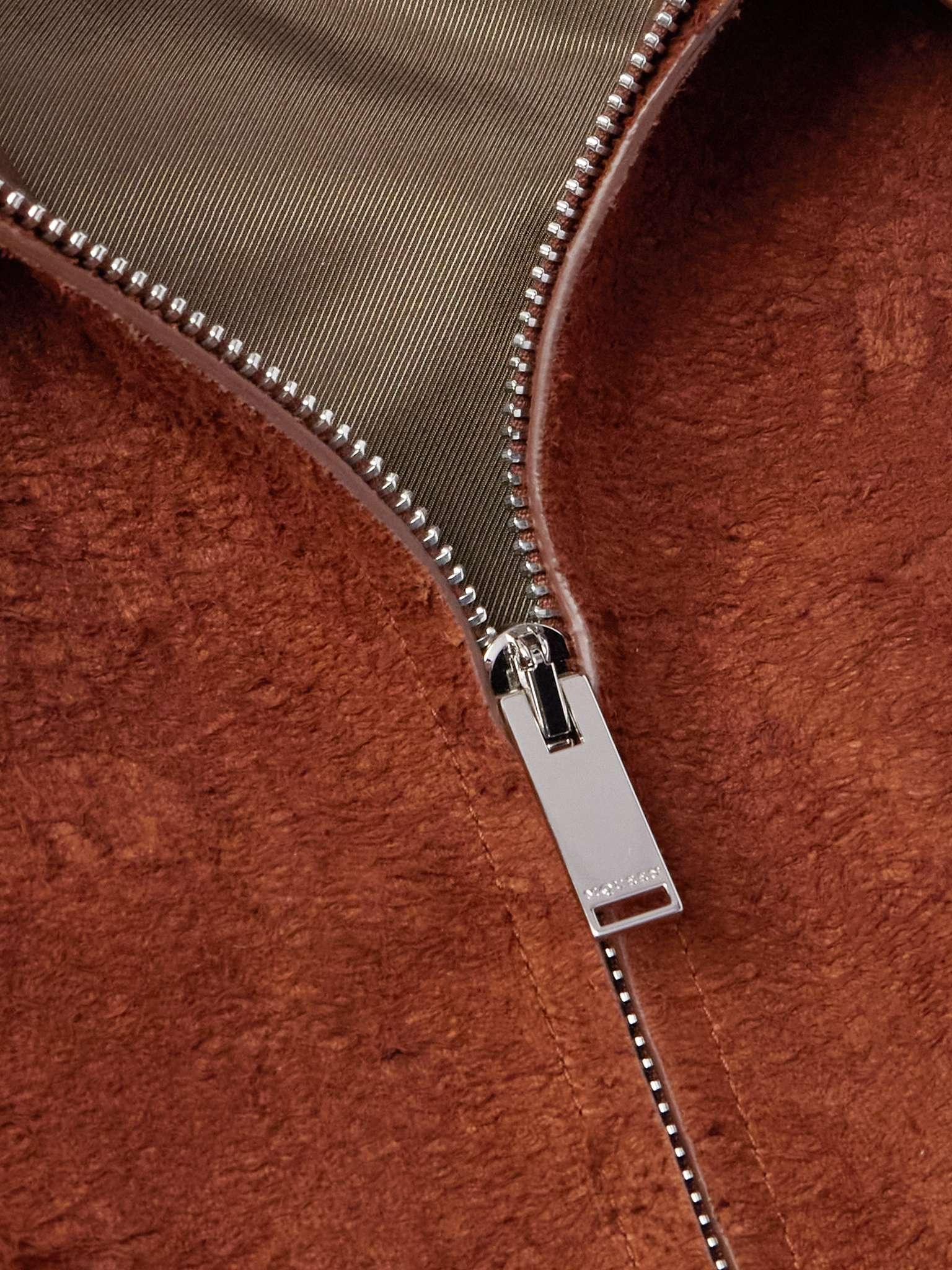 Textured-Suede Bomber Jacket - 4