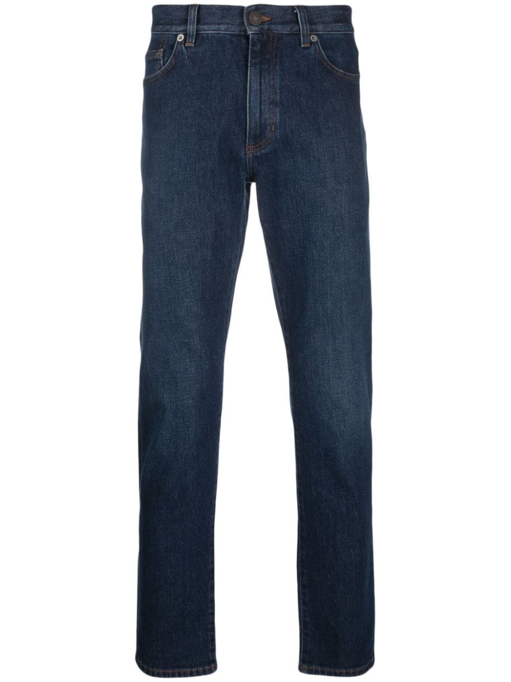 mid-rise slim-cut stretch-cotton jeans - 1