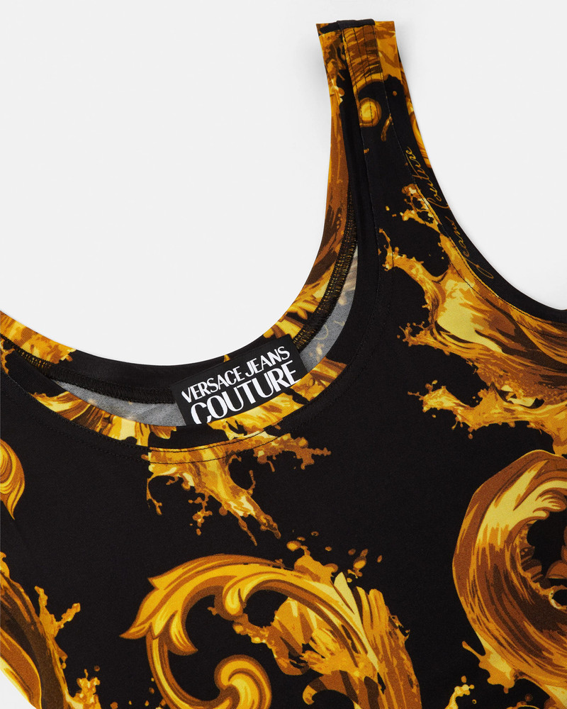 VERSACE JEANS COUTURE Printed Cotton Midi Dress outlook