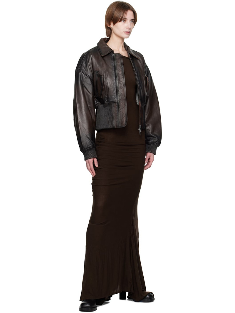 Holzweiler Brown Saphra Leather Jacket outlook