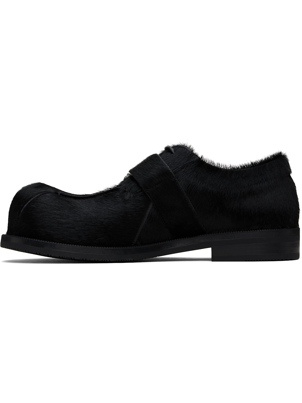 Black Bulb Toe Buckle Loafers - 3