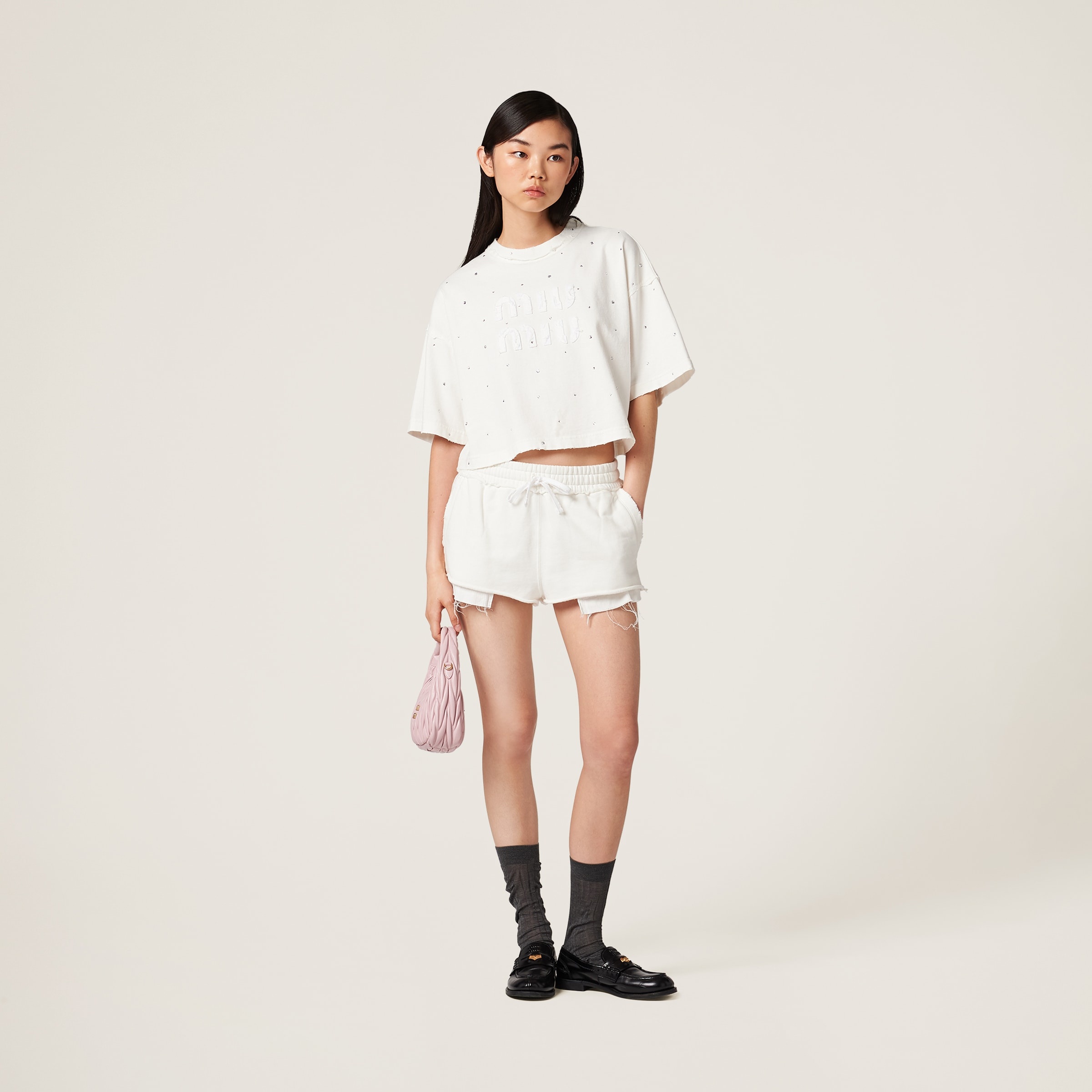 Cotton T-shirt with crystals - 2