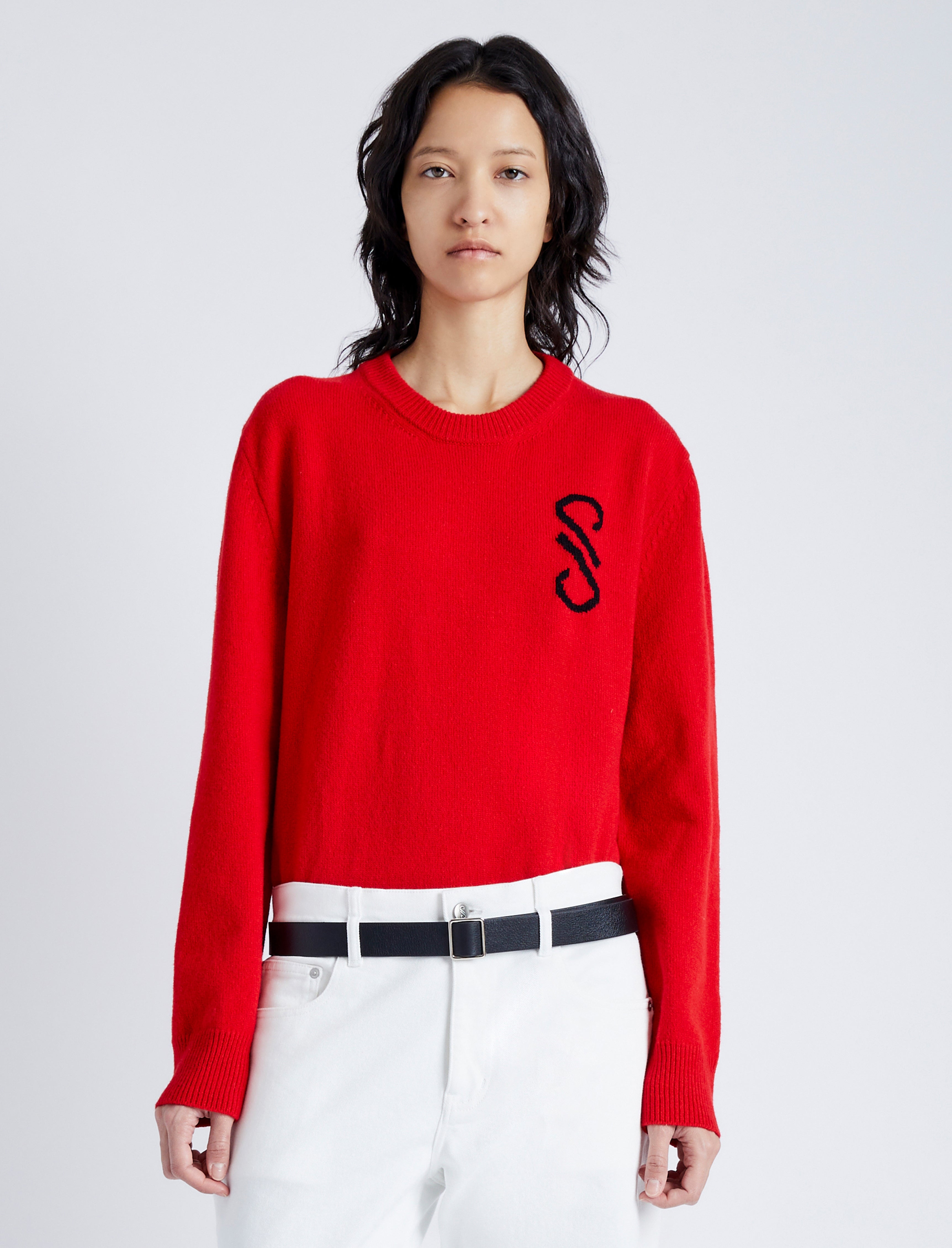 Harrison Monogram Sweater in Wool Jacquard - 2