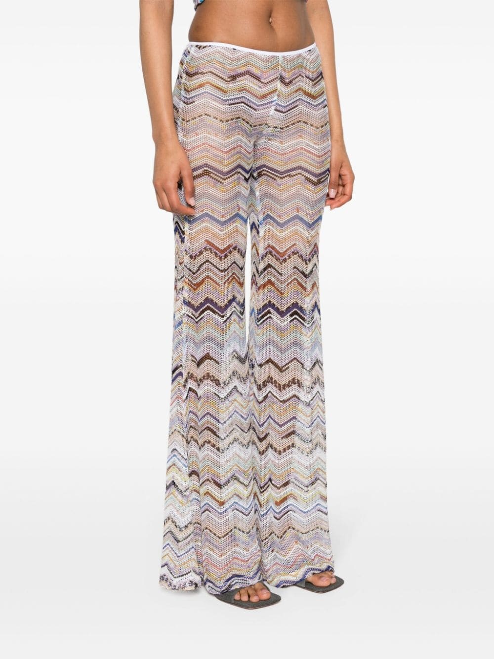 zigzag flared trousers - 3
