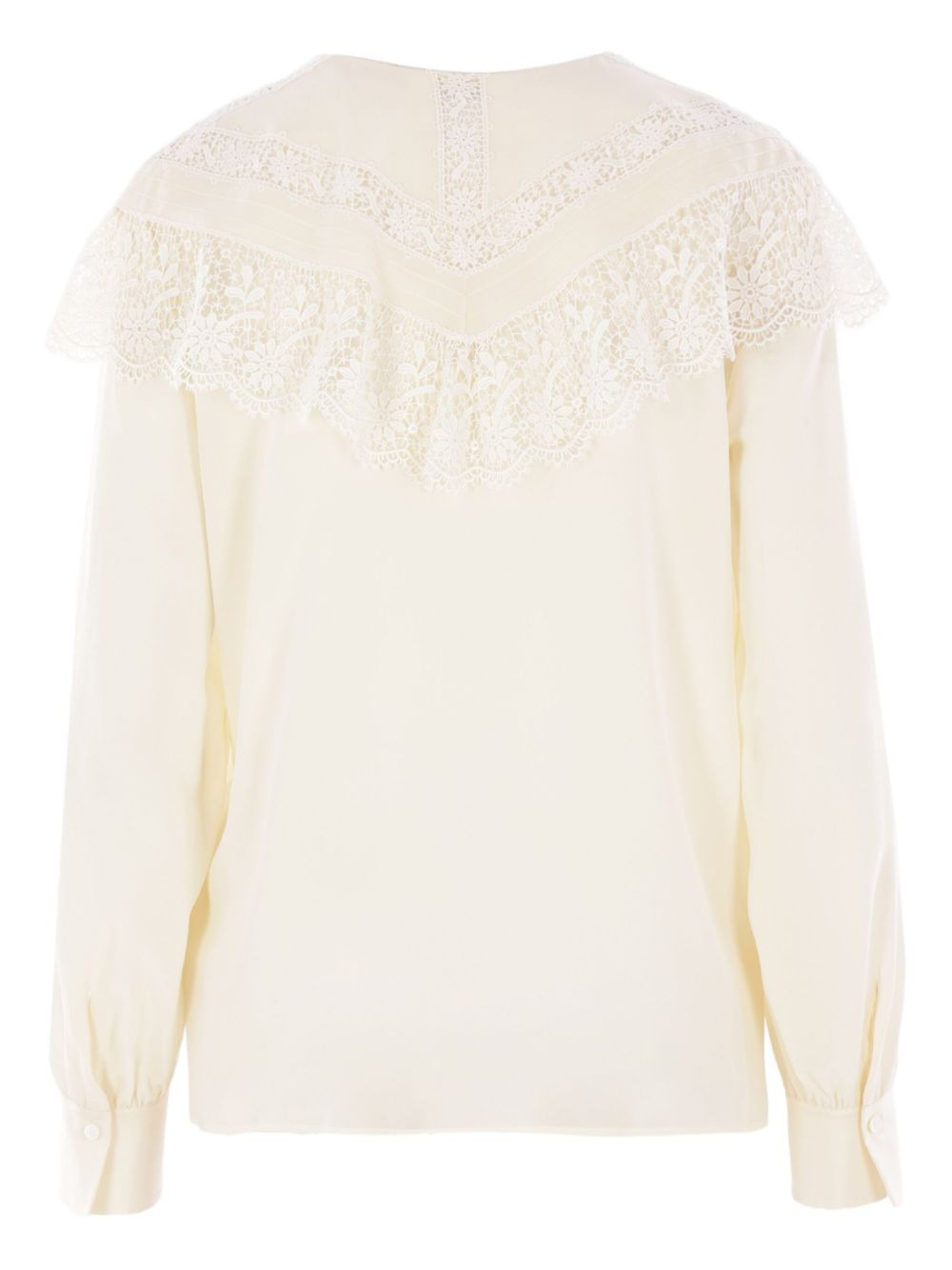 lace-trimmed silk top - 2