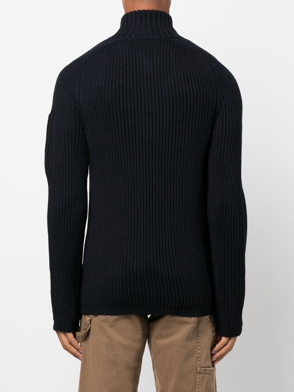 ribbed-knit zip-up sweater - 4