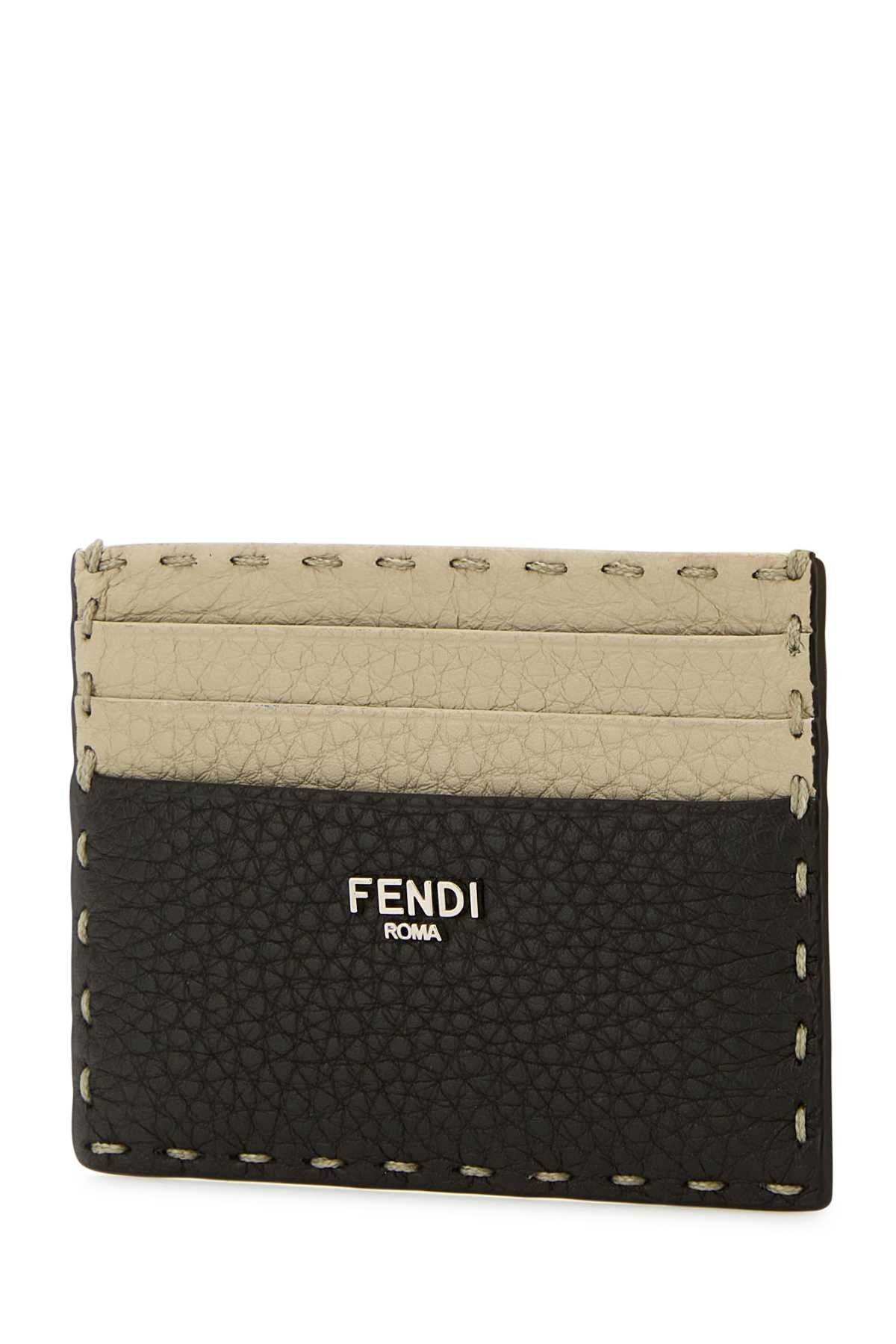 Fendi Men Two-Tone Leather Sellerie Card Holder - 2