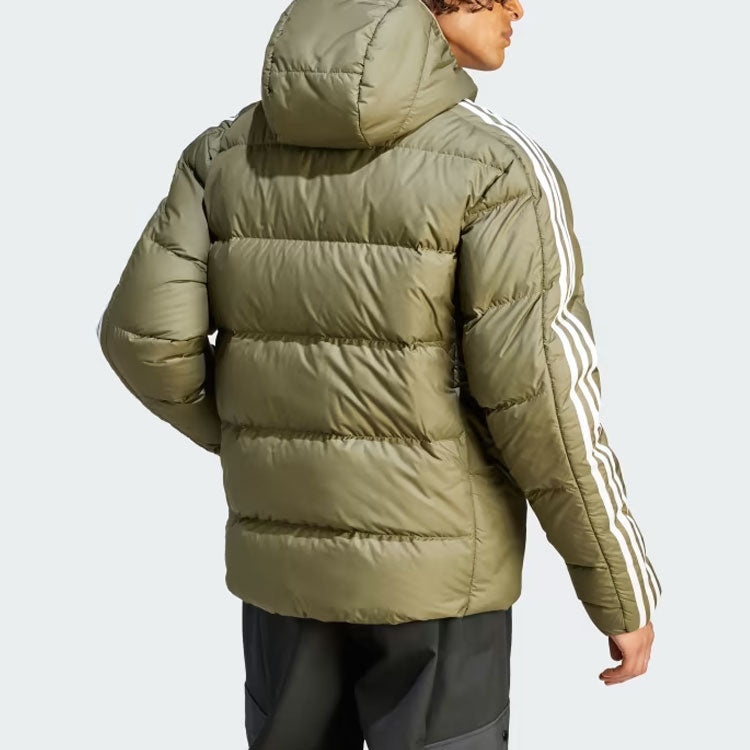 adidas Midweight Down Hooded Jacket 'Olive Green' IK3214 - 3