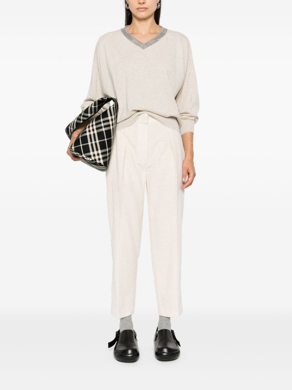 Monili-detail trousers - 2