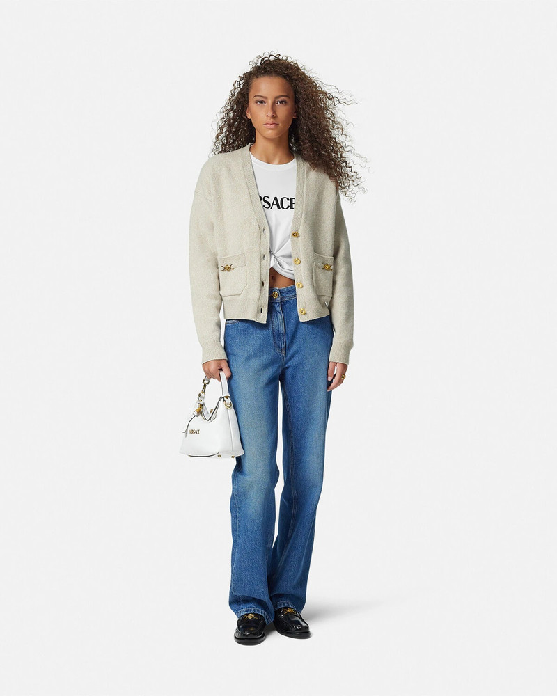 VERSACE Cashmere-Blend Knit Boxy Cardigan outlook