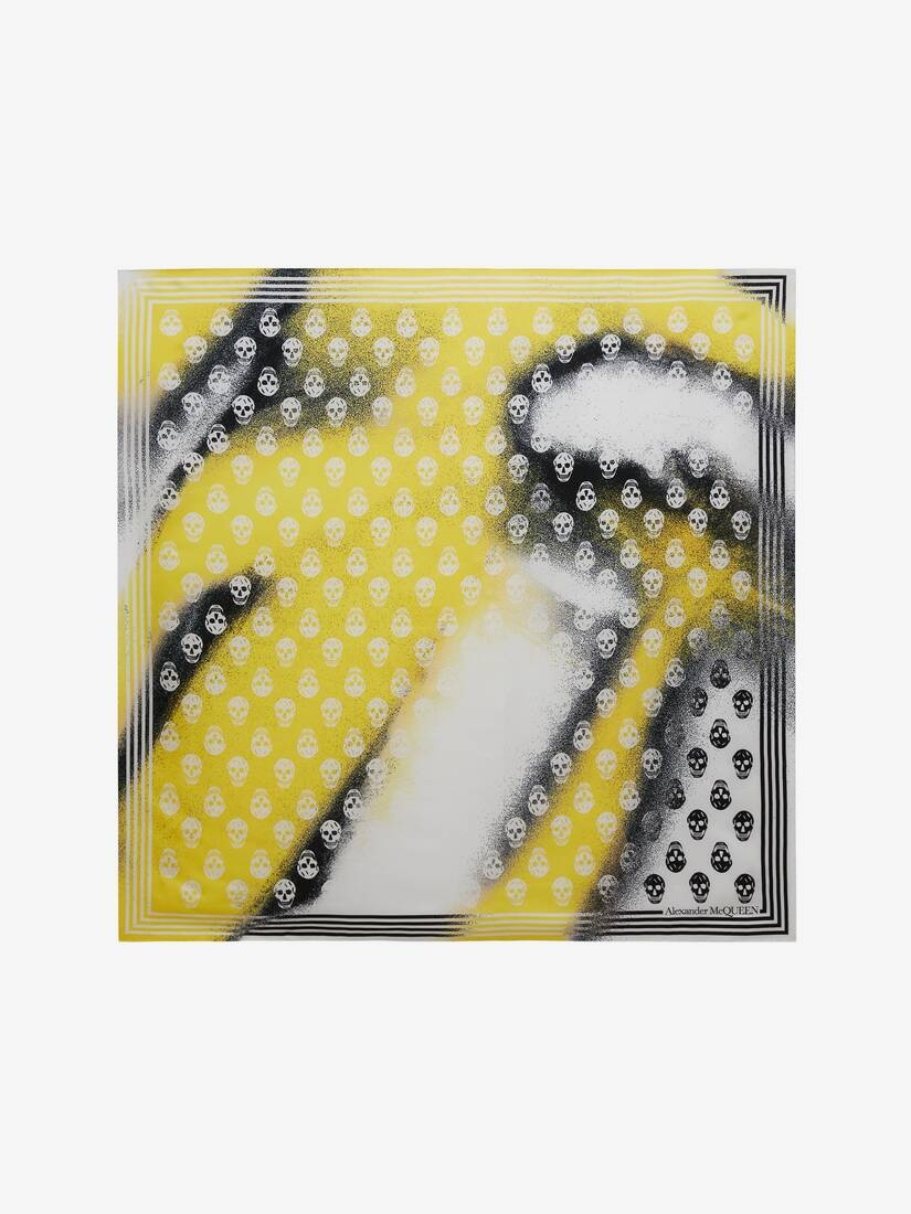 Women's Mushroom Spore Biker Foulard in Lemon/white - 1