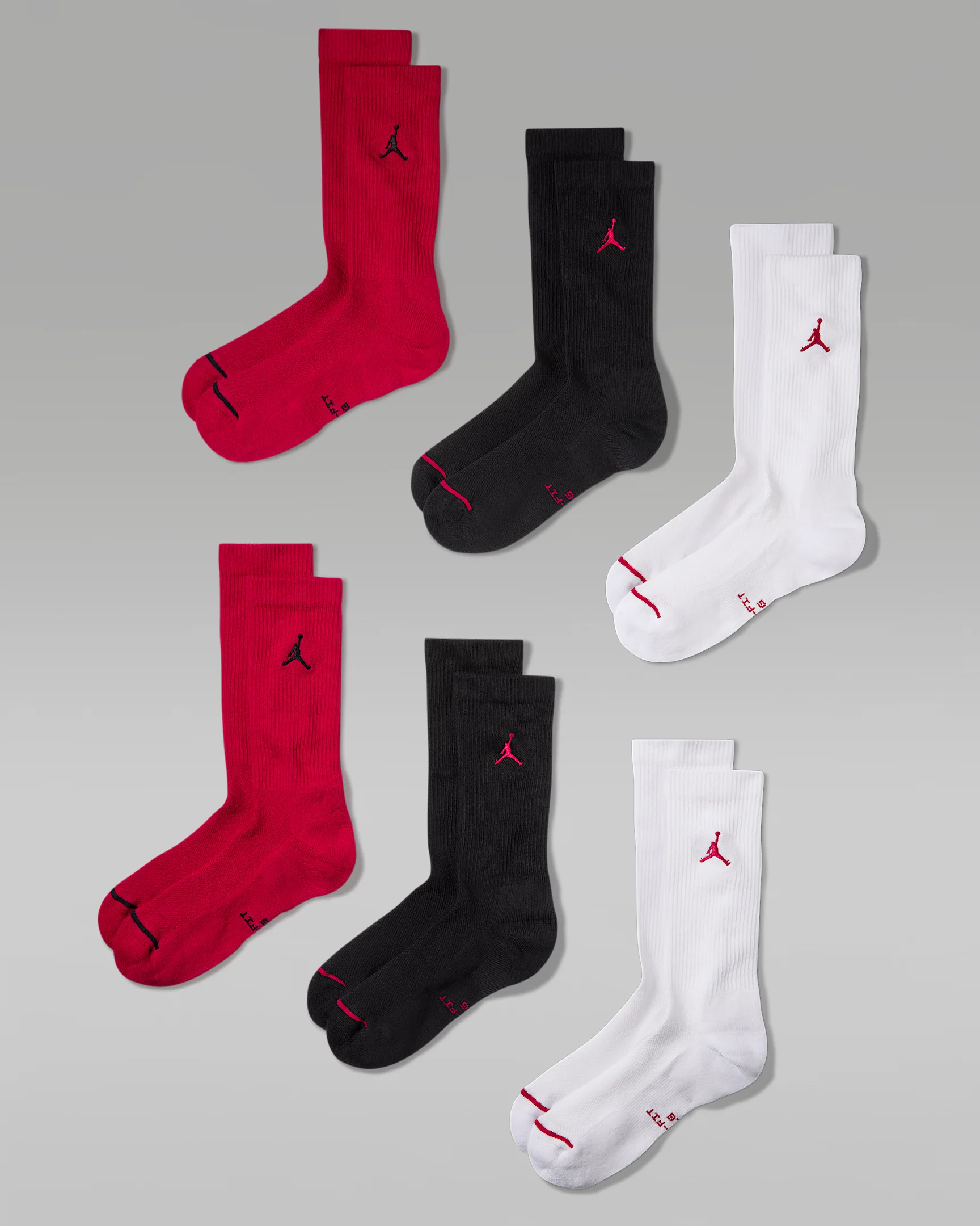 Jordan Everyday Elevated Crew Socks (6 Pairs) - 1