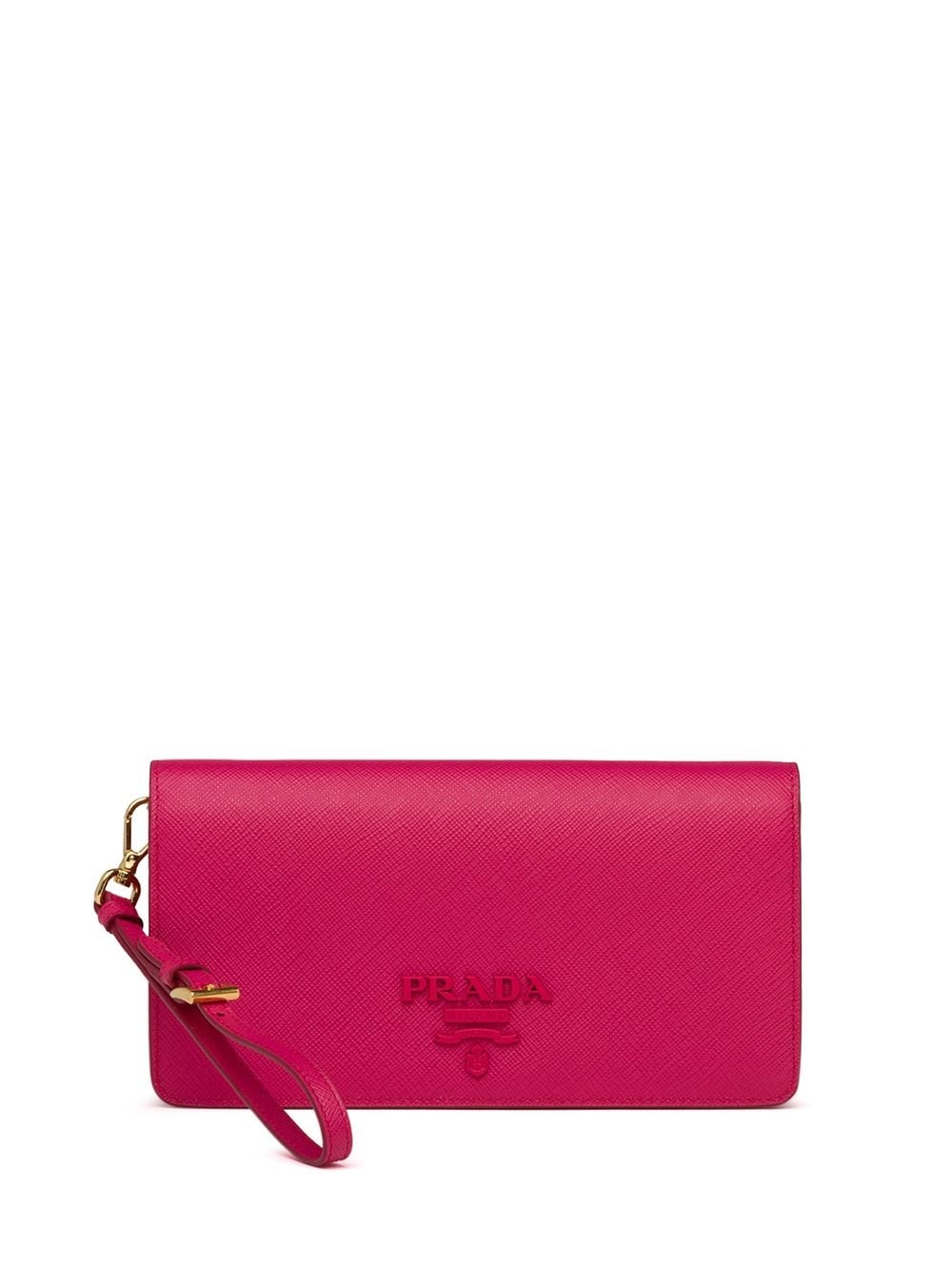 logo plaque Saffiano mini bag - 1