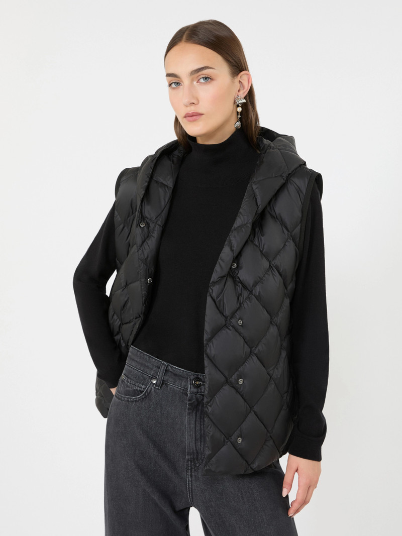 GIOCHI Water-repellent plain-weave fabric padded gilet - BLACK 5