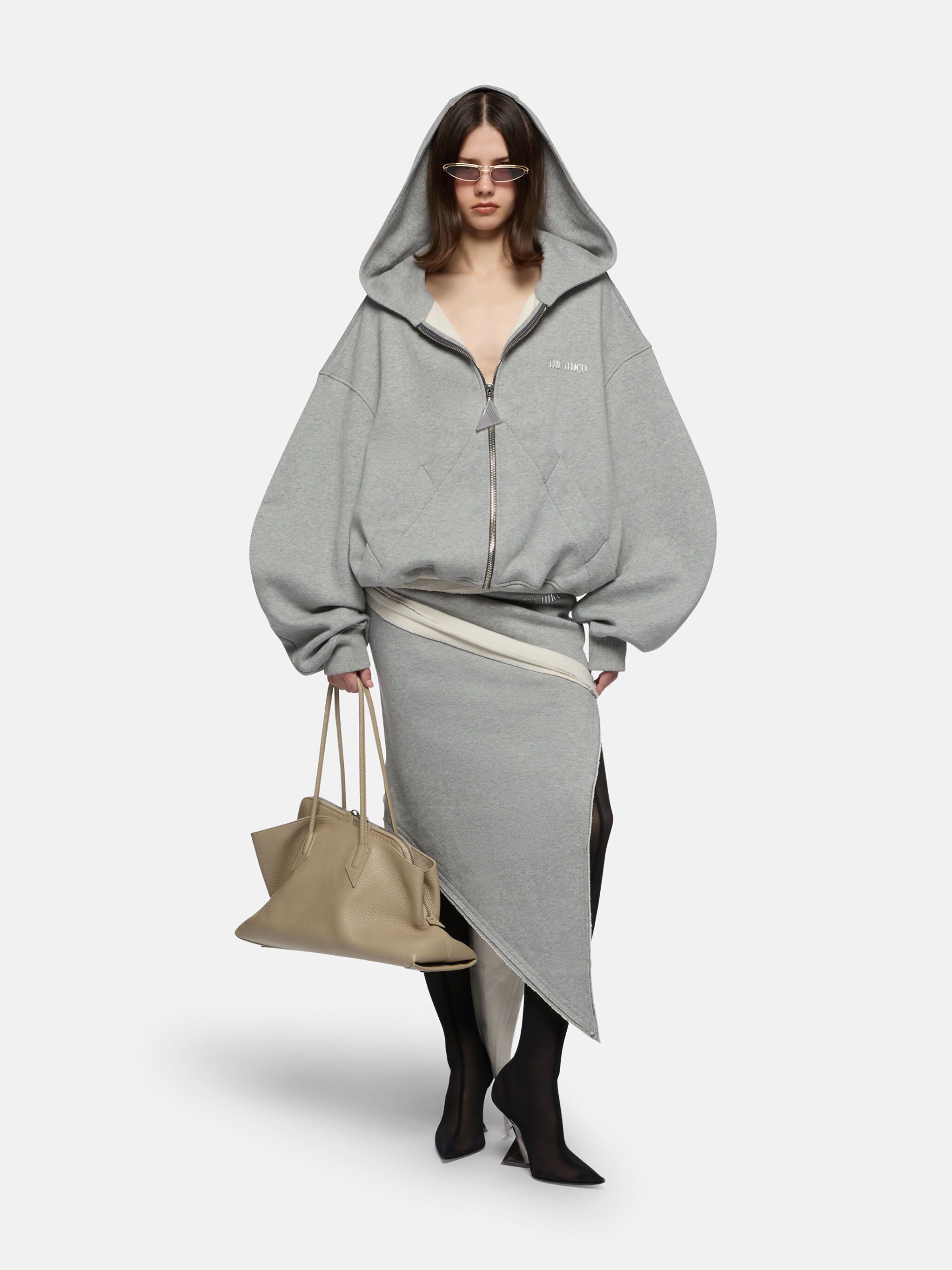 MELANGE GREY AND BEIGE SWEATSHIRT - 2