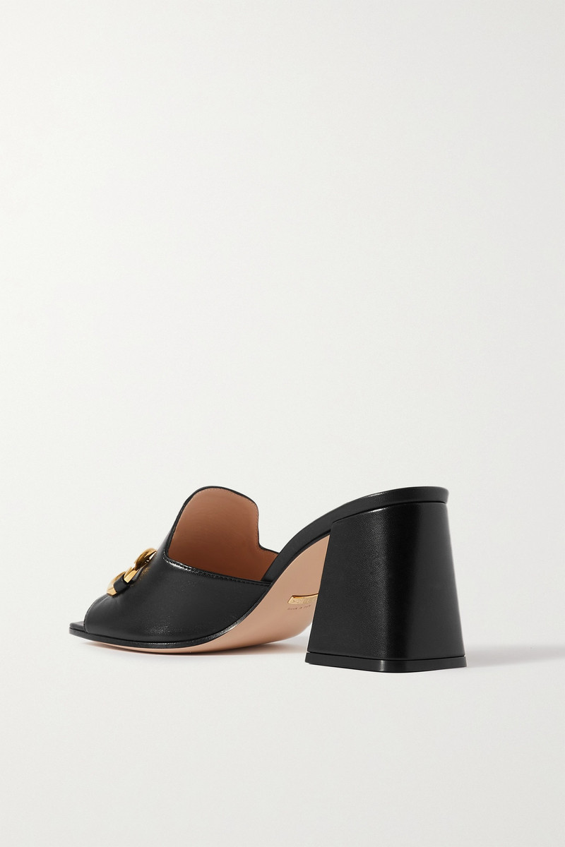 Horsebit-detailed leather mules 3