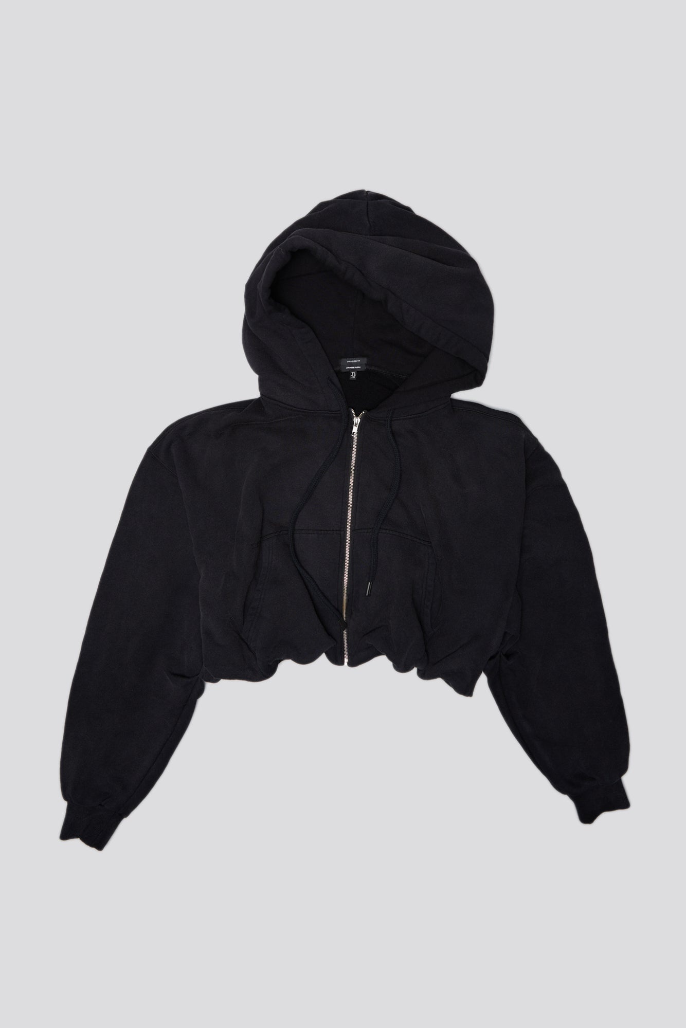 BALLOON ZIP-UP HOODIE - BLACK - 1