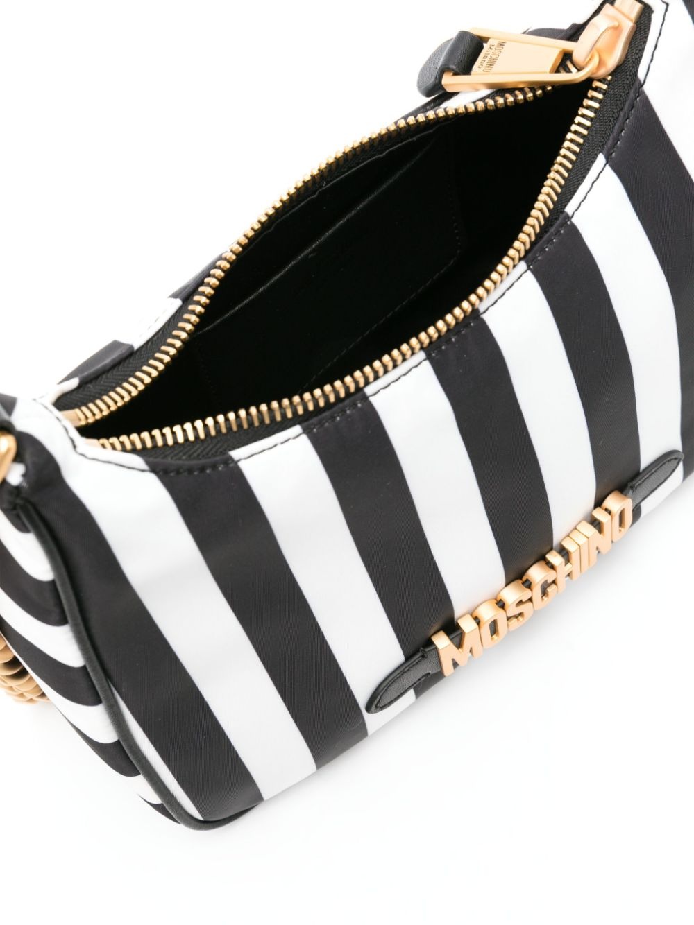 logo-lettering striped shoulder bag - 5