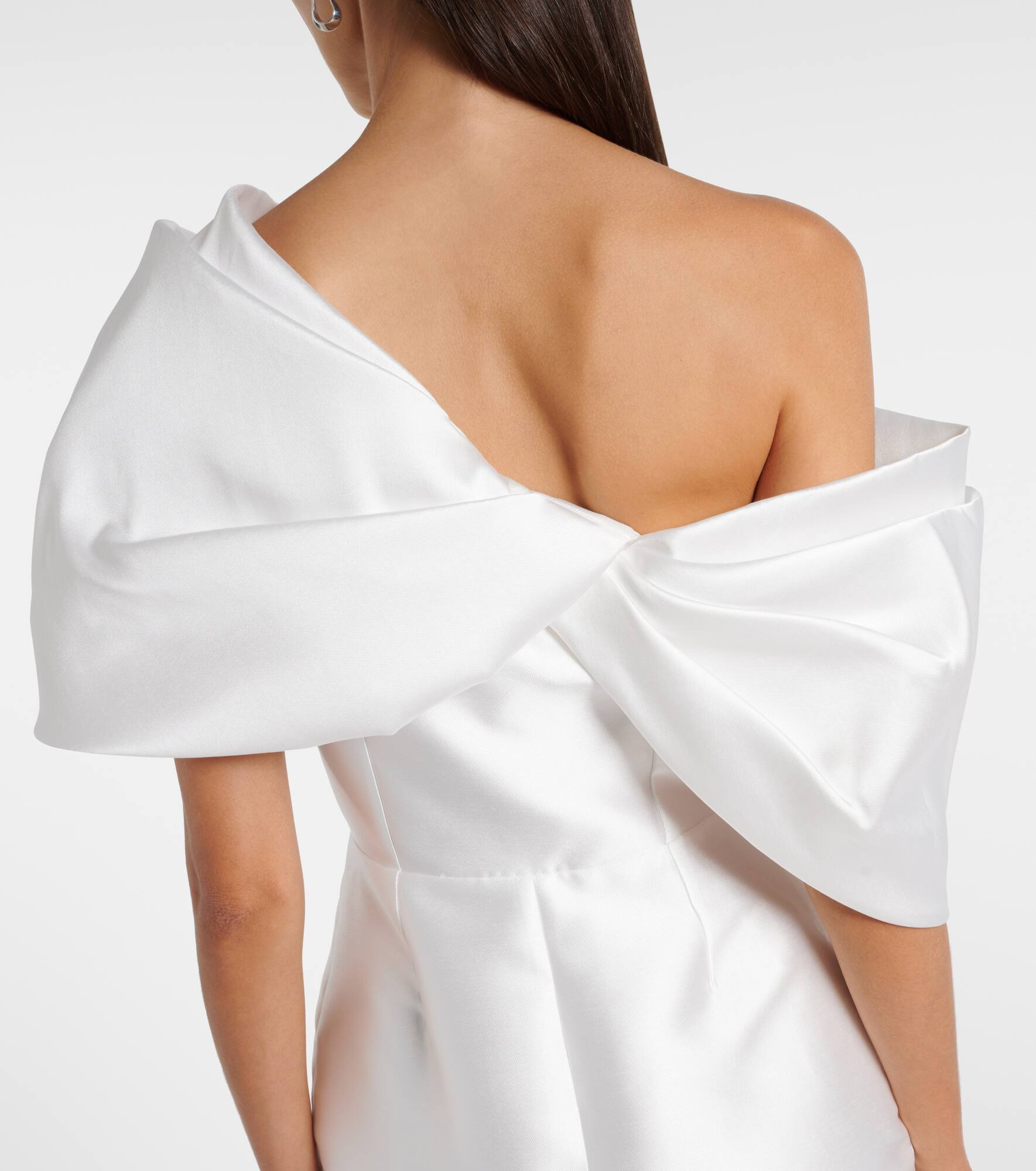 Bridal Davina asymmetric draped satin gown - 5