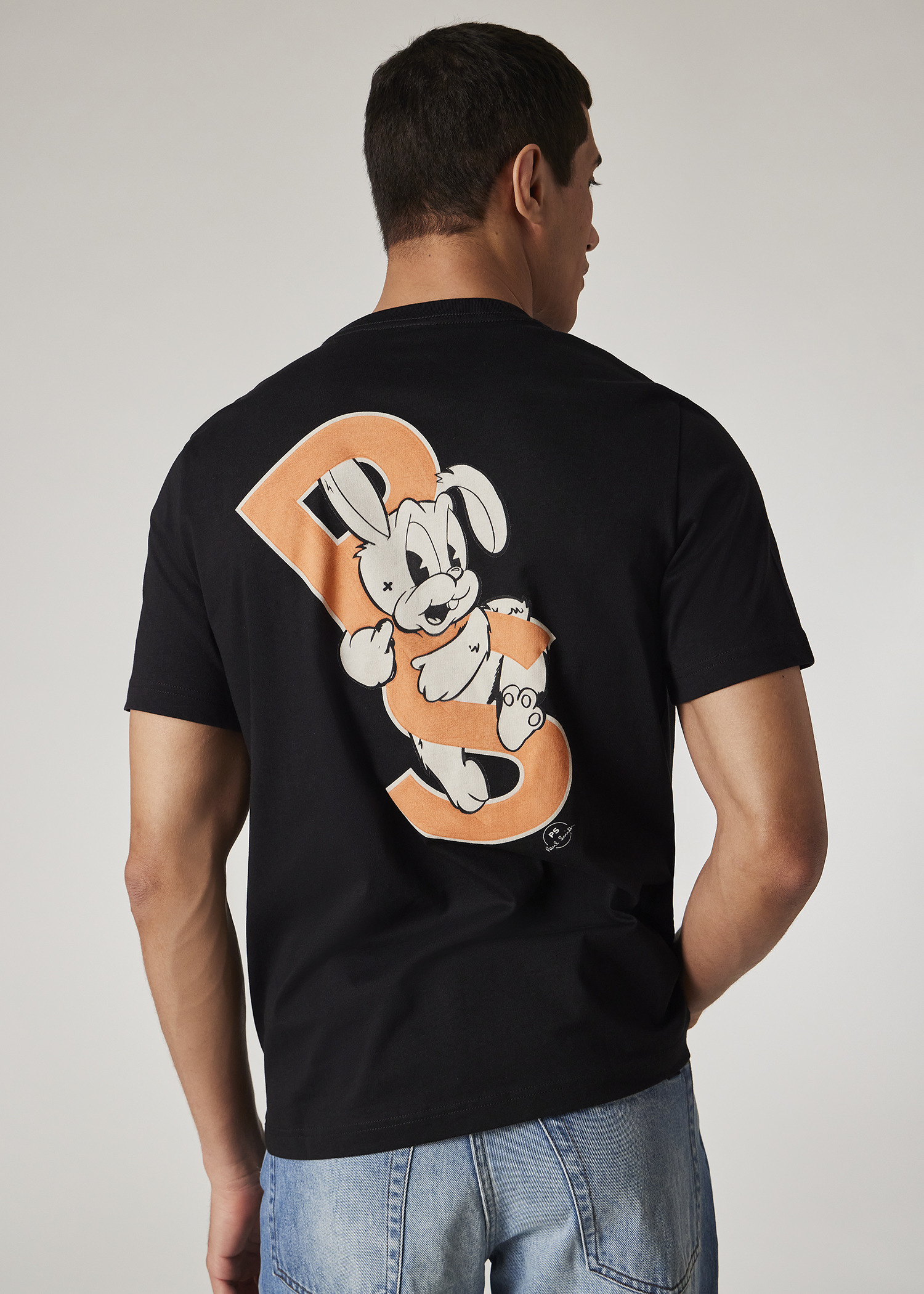 Black 'PS Bunny' Print T-Shirt - 3