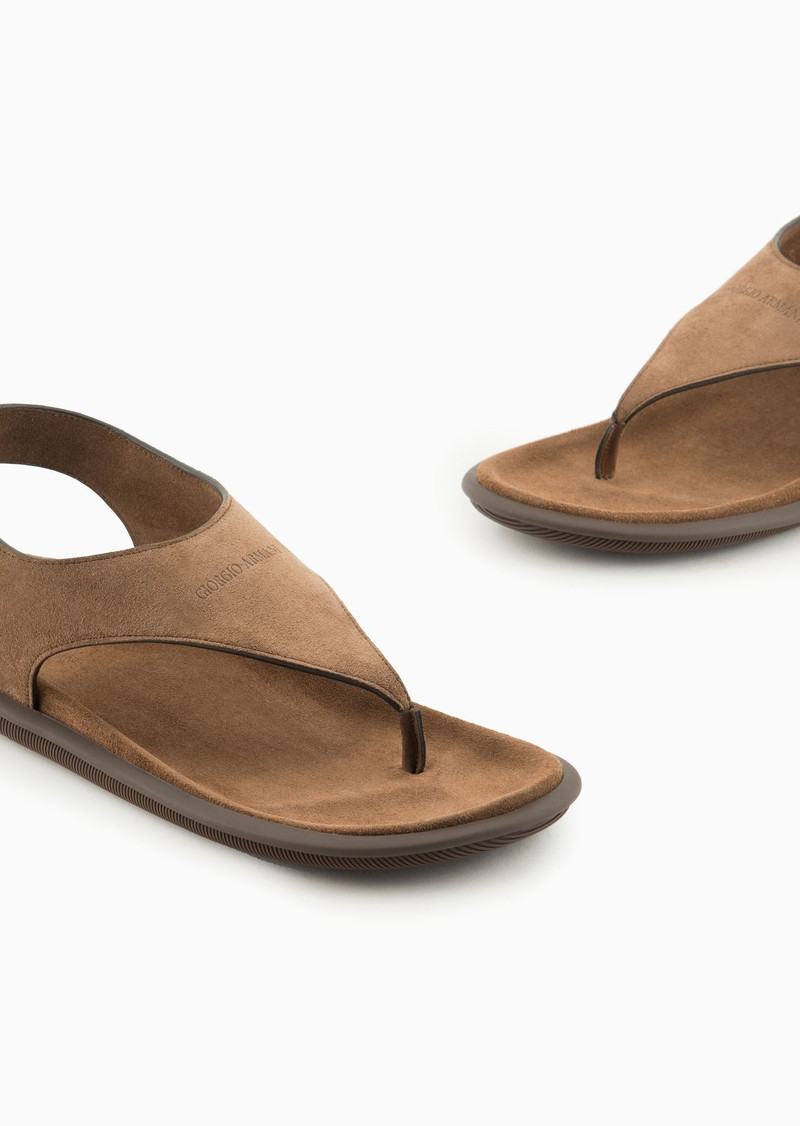 Suede thong sandals 5