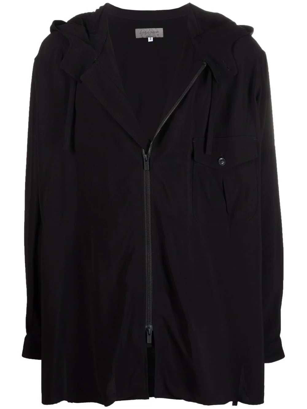 zip-front hooded shirt - 1