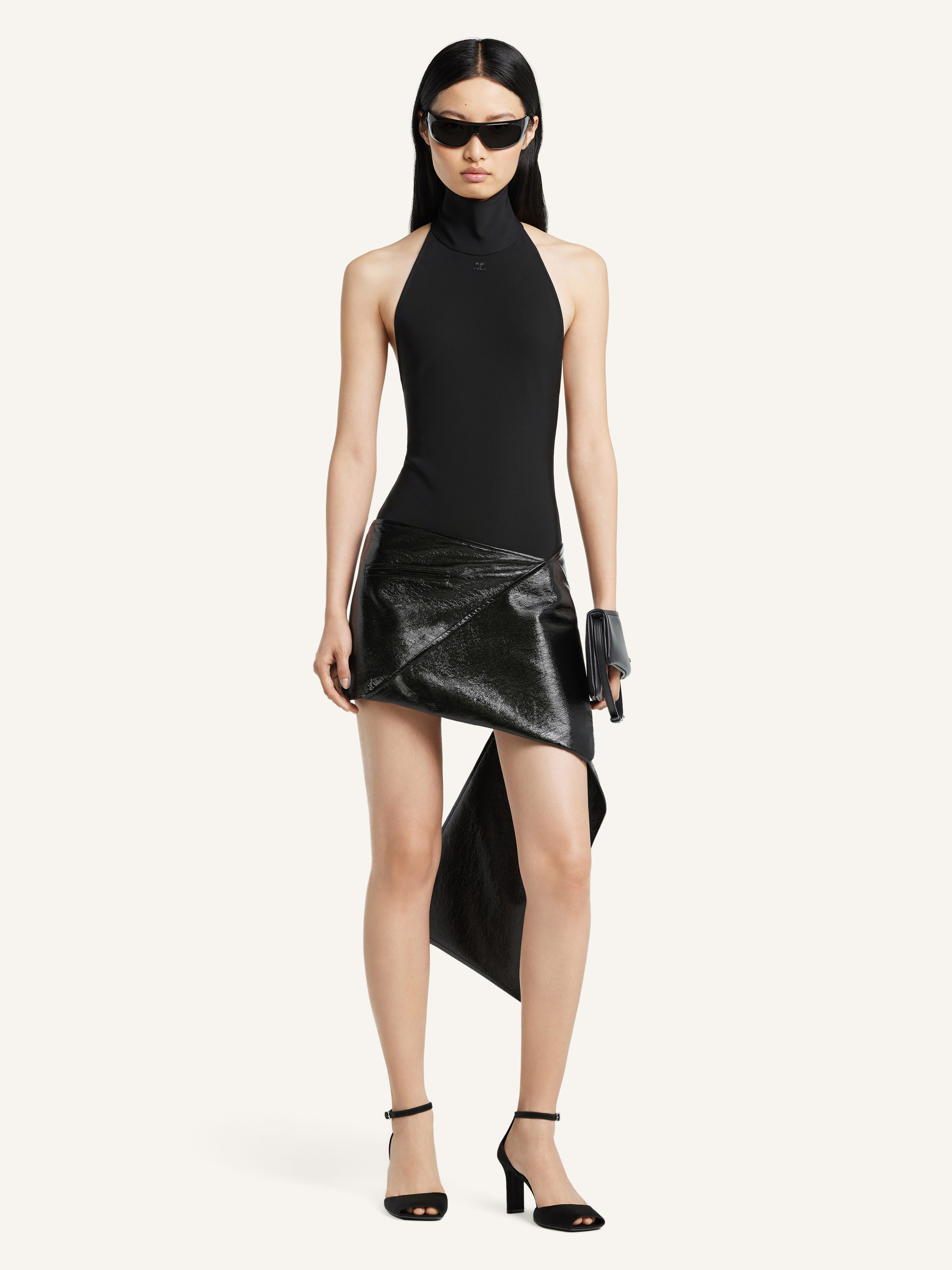FOLD VINYL MINI-SKIRT - 2