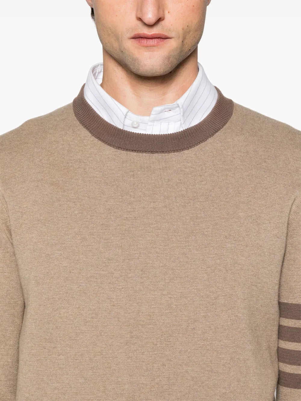 Thom Browne Men 4-Stripe Detail Sweater - 5