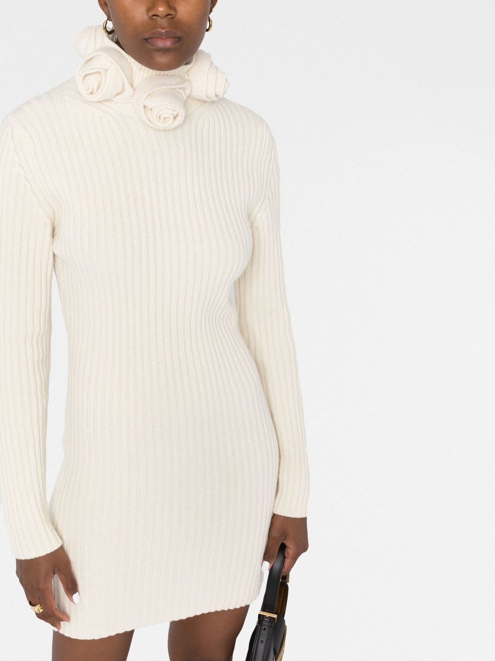 roll-neck wool mini dress - 5