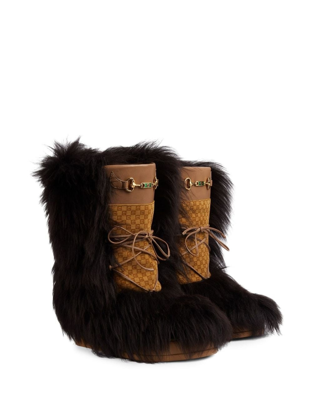 Square G-print shearling snow boots - 2