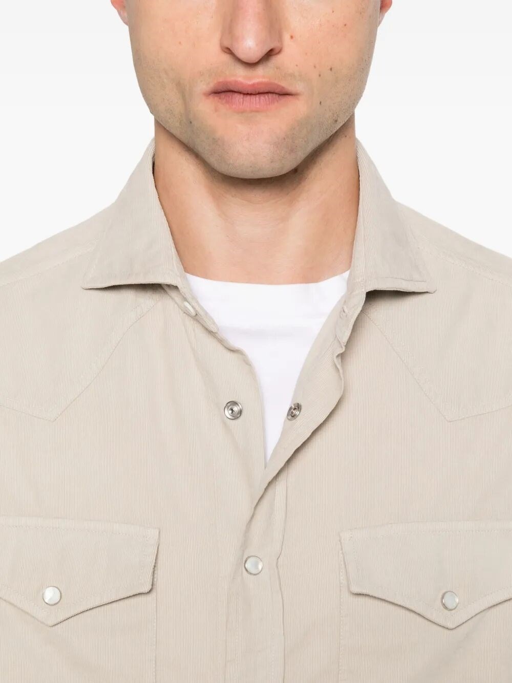 Easy Fit Western Shirt In Corduroy - 4