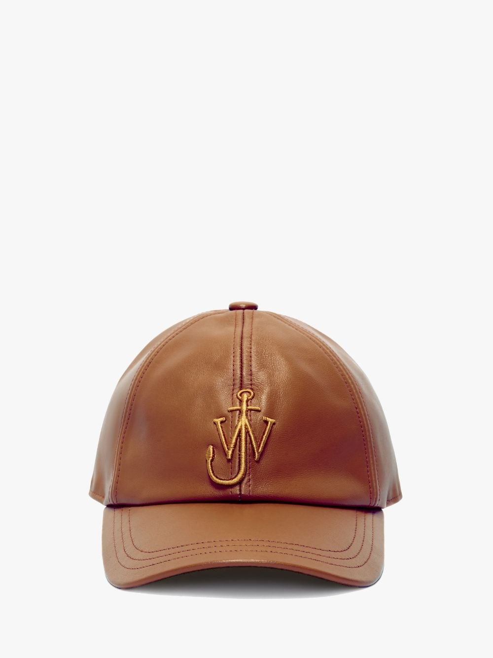 LEATHER BASEBALL CAP WITH ANCHOR LOGO - 1
