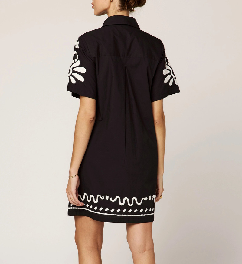 RIYA MINI DRESS | BLACK/IVORY 4