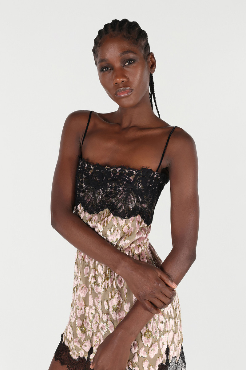 Silk Mini Dress with Lace Inserts 6