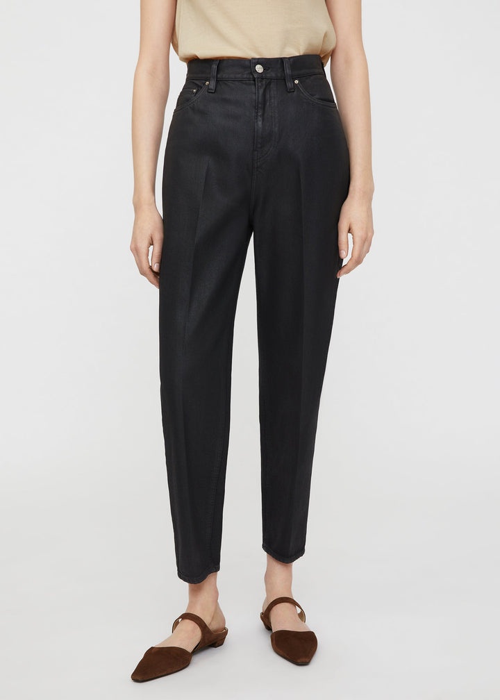 Tapered leg denim coated black - 3