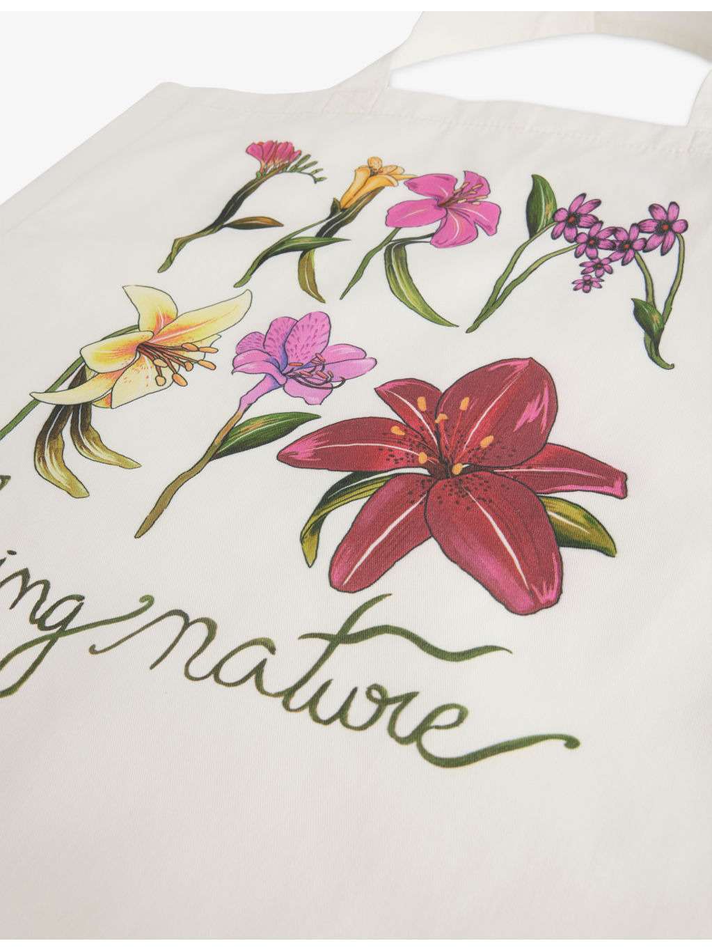 Floral Pattern Cotton Tote Bag - 3