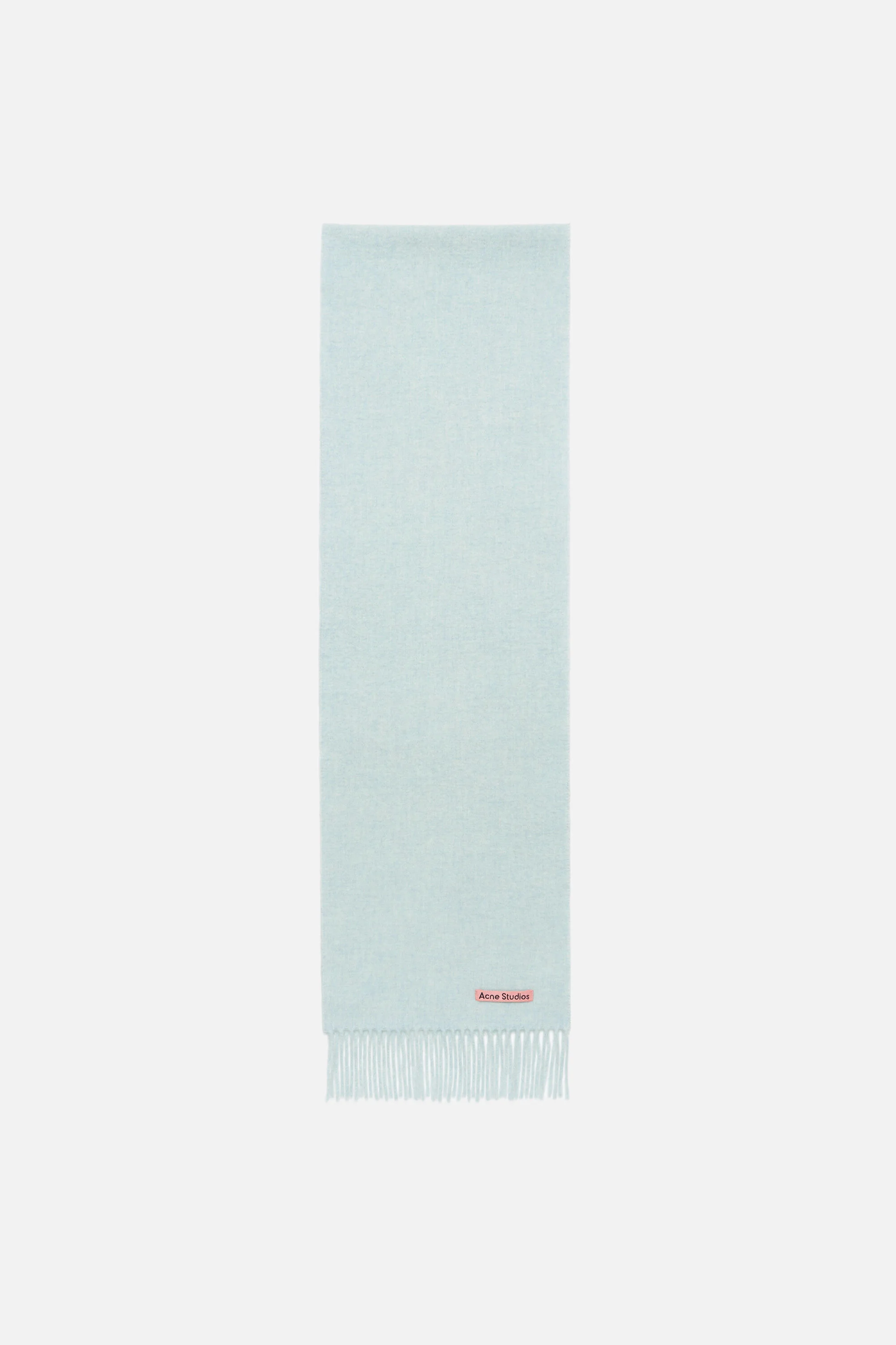 Fringe wool scarf - skinny - Ice Blue Melange - 1