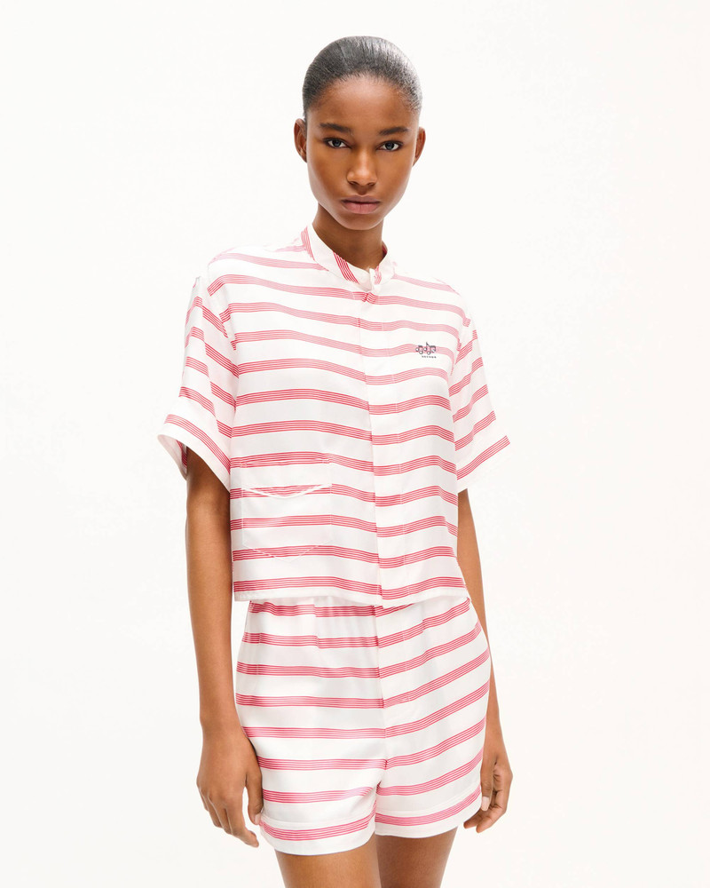 KENZO 'KENZO Sounds' embroidered short sleeve shirt in silk outlook