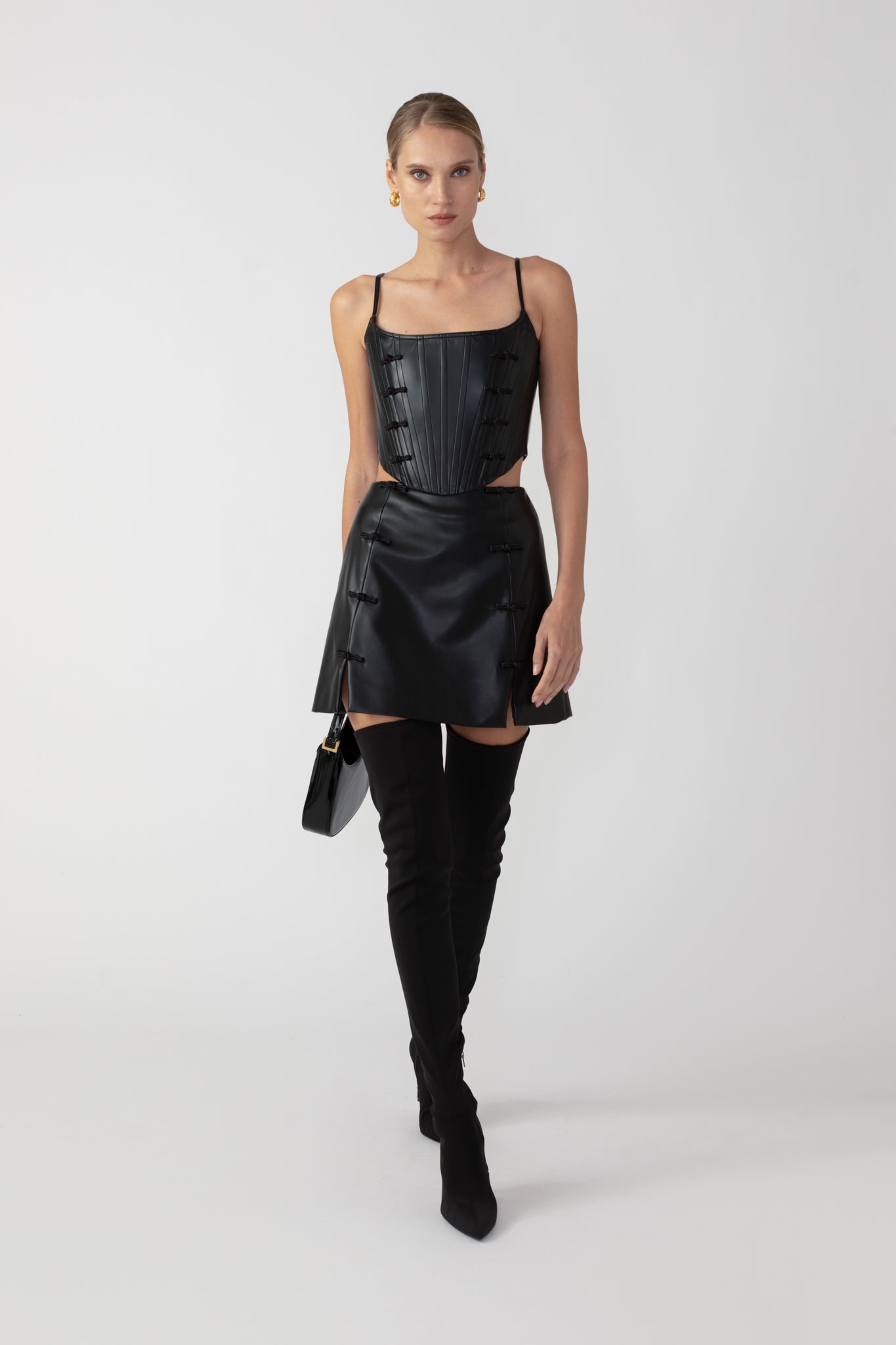 SADIE FAUX LEATHER SKIRT - 4