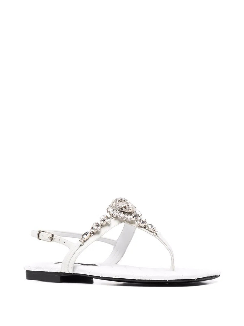 PHILIPP PLEIN crystal-skull flat sandals outlook