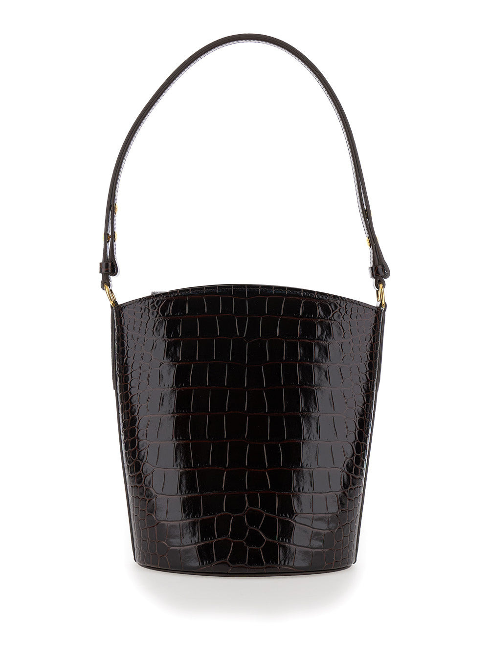 Tom Ford Women Brown Handbag With T Logo Detail In Croco Printed Leather Woman - 4