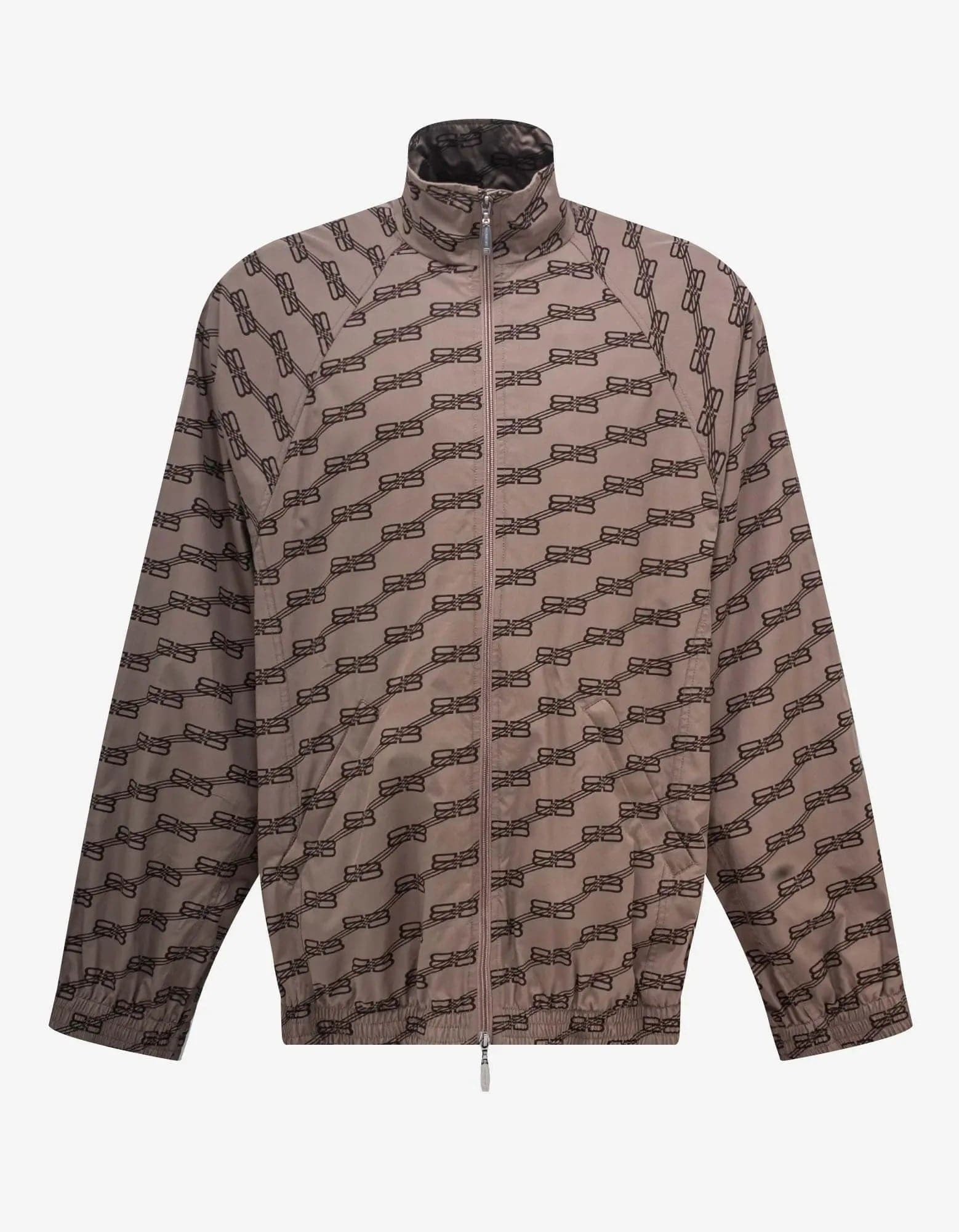 Balenciaga Beige All-Over BB Monogram Tracksuit Jacket - 1