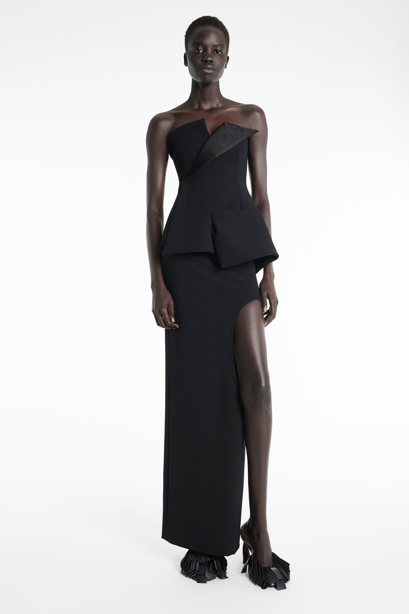 CORSETED TUXEDO TOP BLACK 1