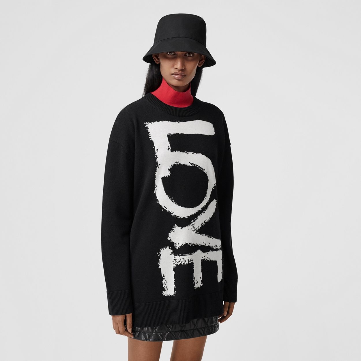 Love Motif Wool Oversized Sweater - 6