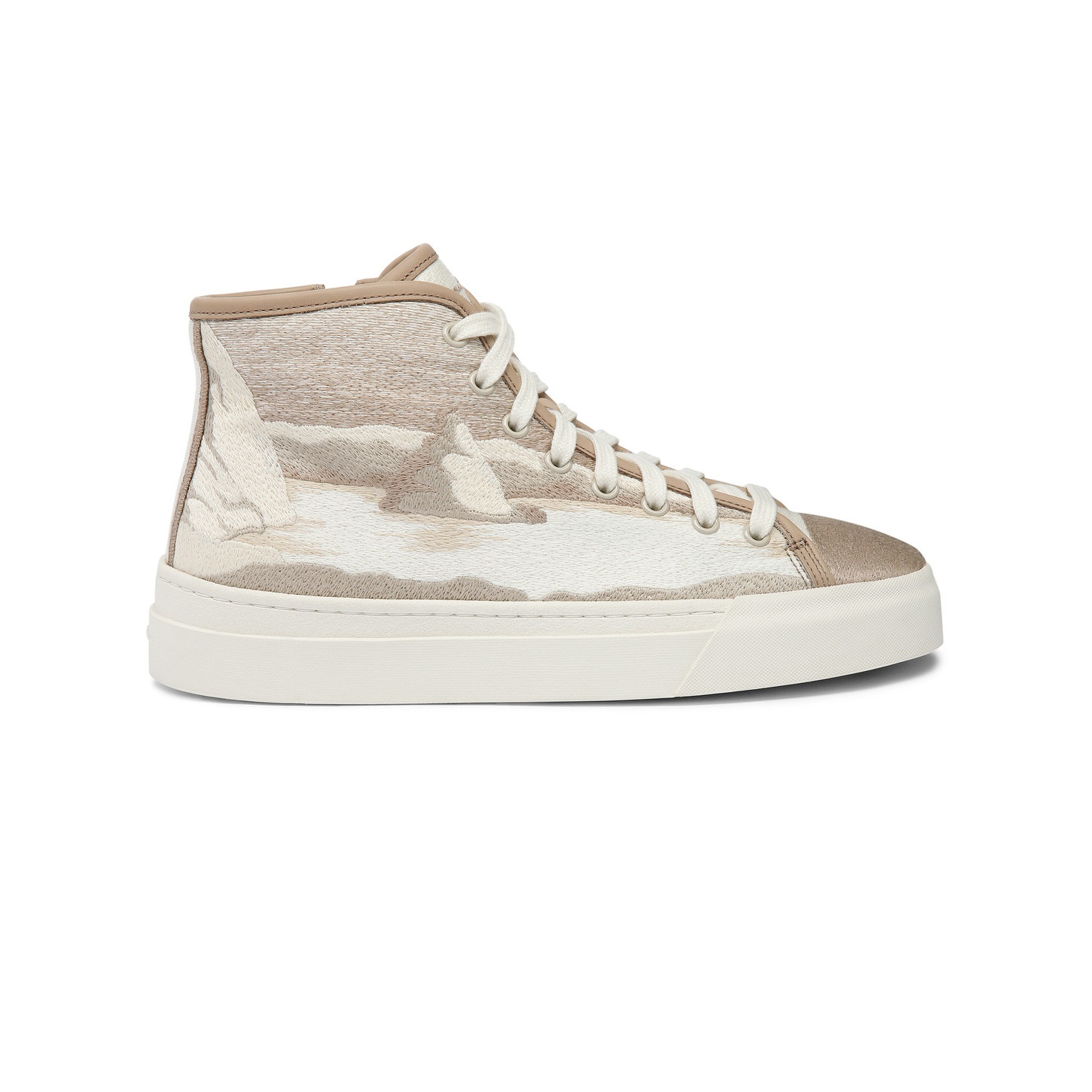 Women's beige fabric sneaker - 1