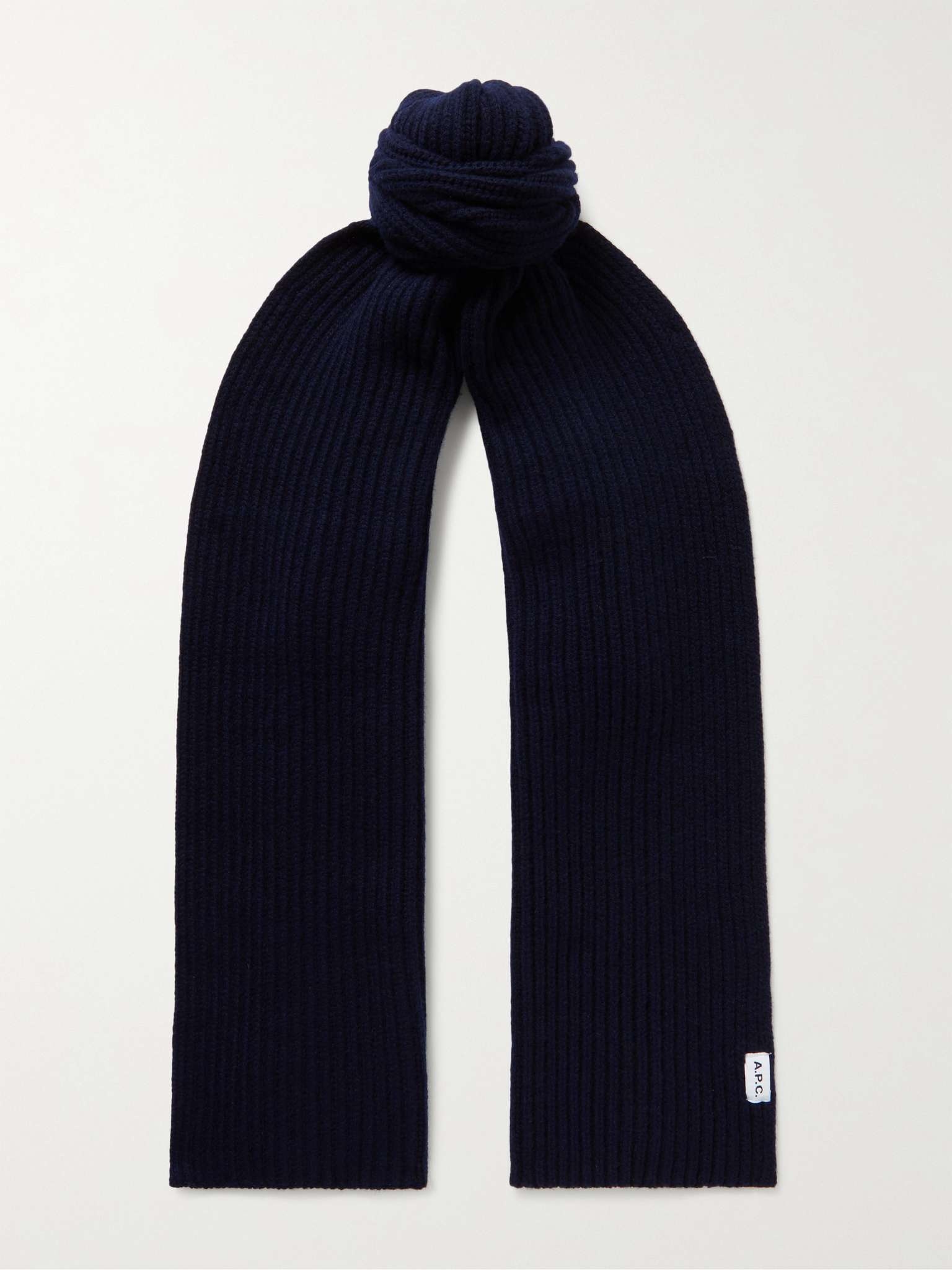 Ribbed Wool and Cashmere-Blend Scarf - 1