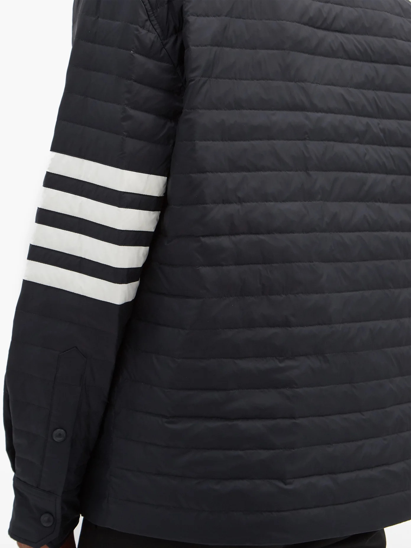 Four-bar quilted down jacket - 4