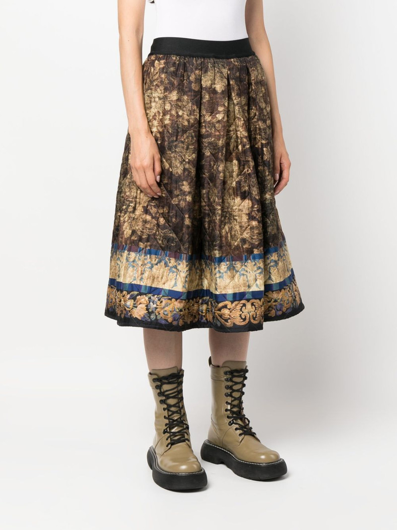 mix-print pleated midi skirt 3